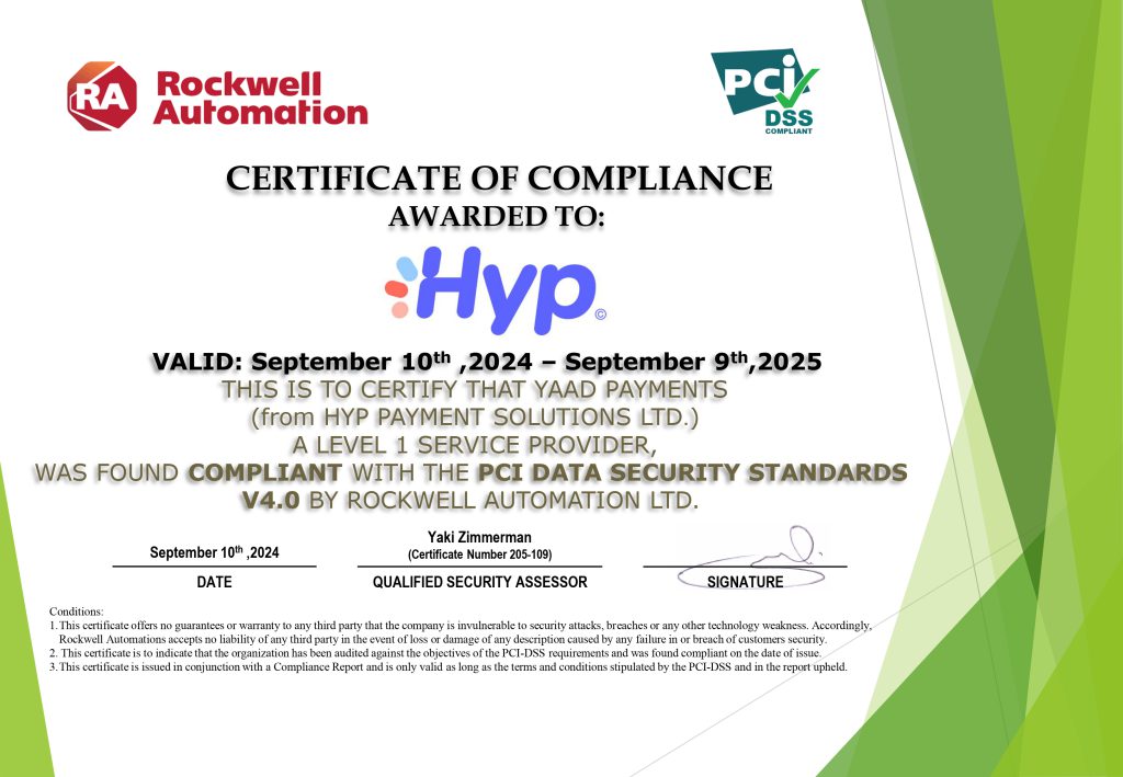 PCI-DSS Compliance Certification - Hyp Group 2024
