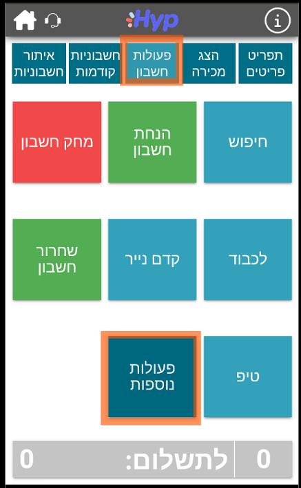 חשבונית מרכזת לקוחות הקפה