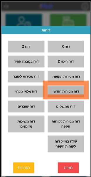 דוח מכירות חודשי